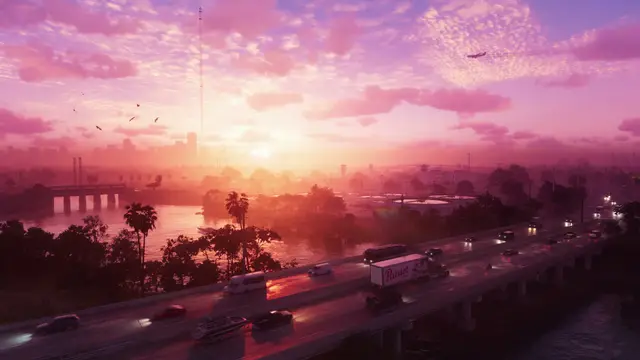 GTA 6 official screenshot — Trailer 1 · 0:03 — Vice City (Miami) - County seat