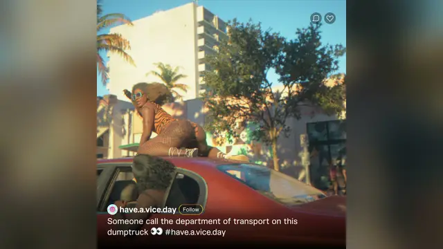 GTA 6 official screenshot — Trailer 1 · 0:44 — Car Twerk Girl