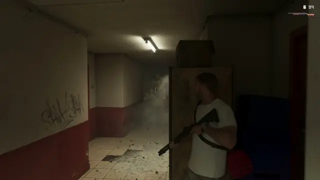 GTA 6 official screenshot — An Extended Look · 4:40 — Hallway combat